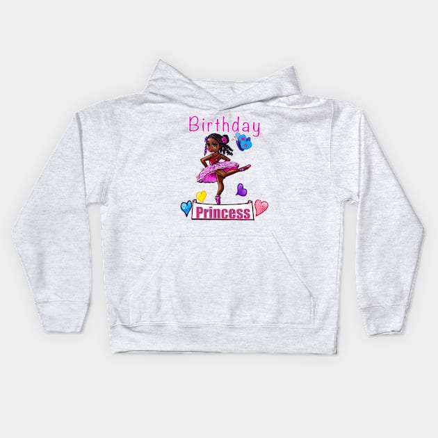 It’s my birthday. Afro Black girl African American birthday princess Kids Hoodie by Artonmytee